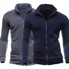 

New Jacket Pockets Sporty Pure Color Zipper Coat Men Coat Men Jacket