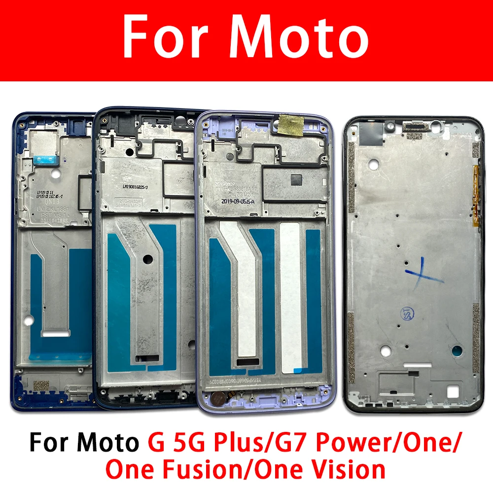 

10 Pcs Front LCD Middle Frame Cover For Moto G 5G Plus G7 Power One Fusion Vision Middle Housing LCD Frame Bezel Plate Parts