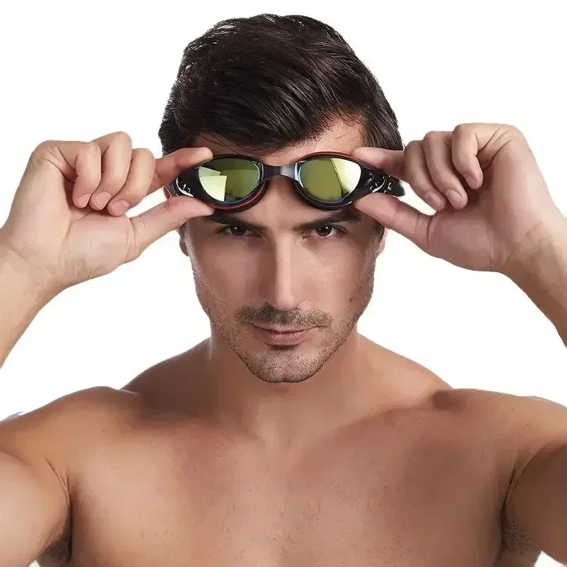 Adult Kids Swimming Glasses Myopia Goggles glasses with Degree,Replacable Nose Frame and Anti-fog Spray 4