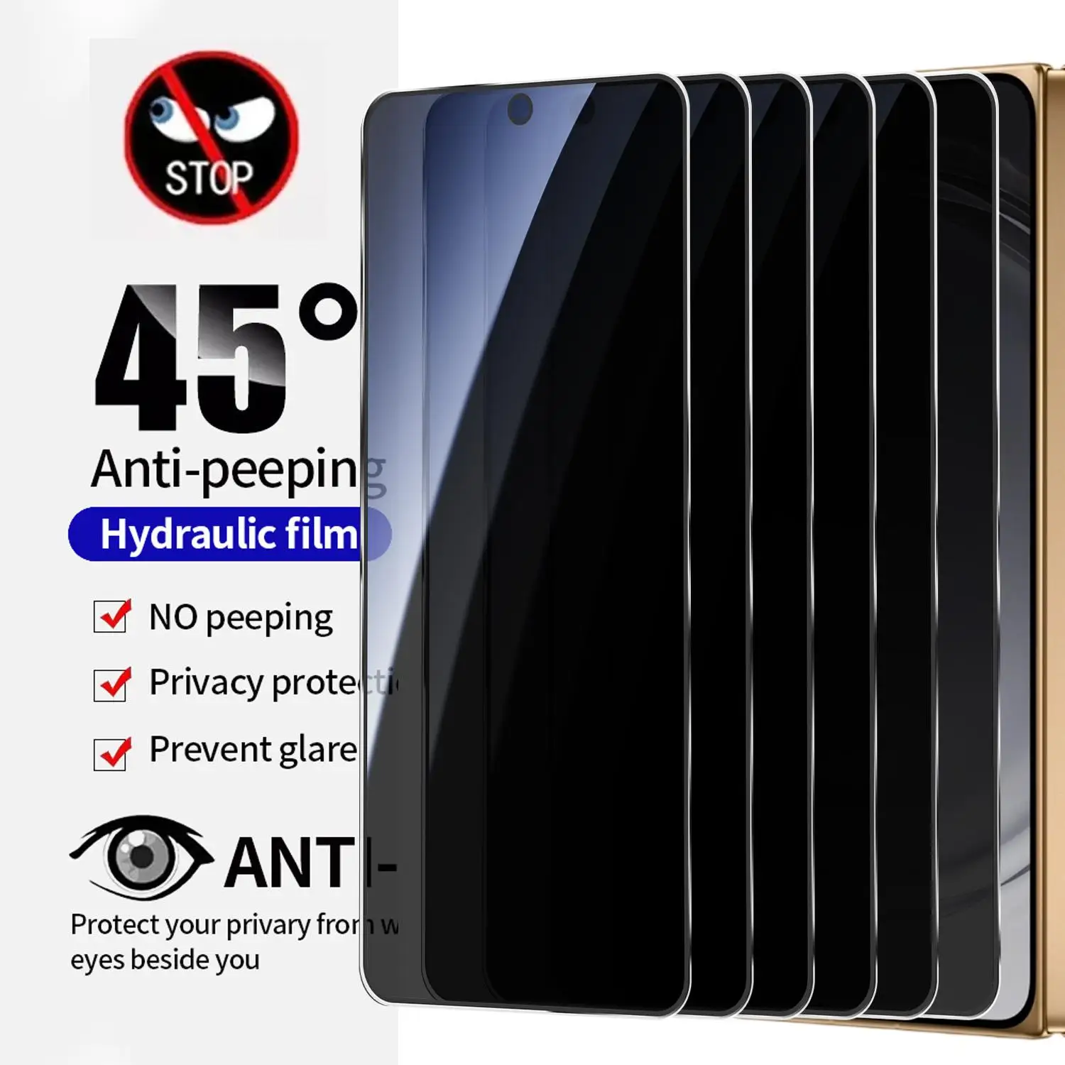 Easy Install Anti-Spy Tempered Glass Privacy Screen Protector with Dust-Free Install Kit