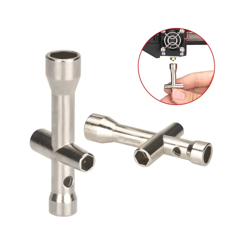 

M2 M2.5 M3 M4 3D Printing Nozzles Wrench Screw Nut Hexagonal Cross Mini Wrench Spanner Maintenance Tool 4 Size