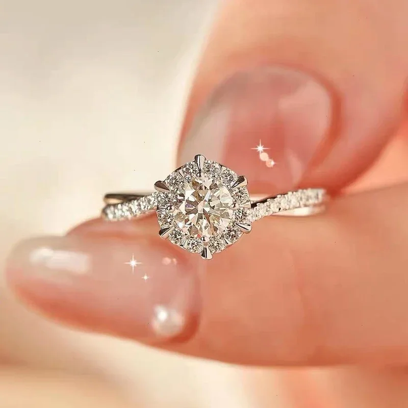 Eternity Wedding Trend Women Rings with Brilliant Cubic Zirconia Temperament Elegant Lady Engagement Band Jewelry wedding rings finger rings womens ring jewelry rings ring jewelry cubic zircon ring