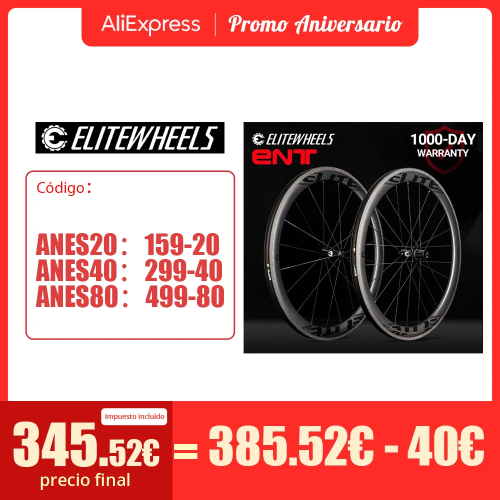 Bicicleta Ruta ELITEWHEELS Ruedas De Carbono Ultraligeras Para