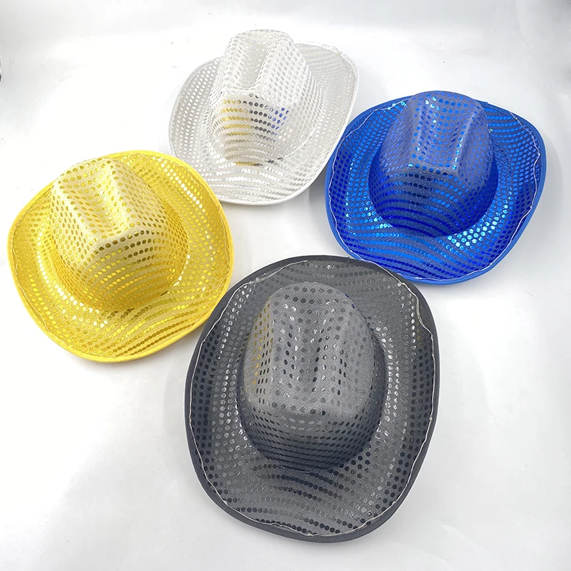LED 카우걸 모자 라이트 업 재즈 캡, 무대 쇼 코스튬 장식, 휴일 조명 용품, 형광 파티 소품, 신상