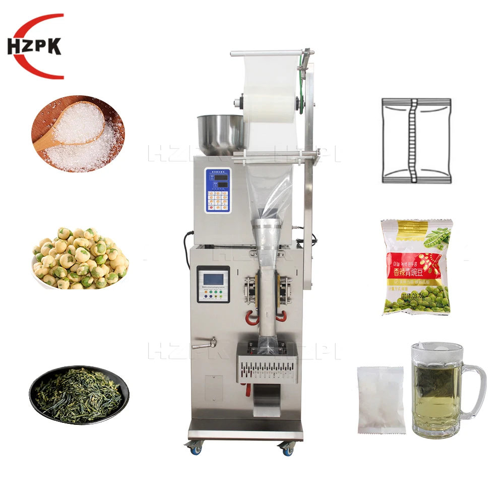 HZPK Automatic Tea Rice Grains Package Machine For Granule automatic powder particle granule spice vertical filling machine grains dispenser 999g large scale quantitative release sensor
