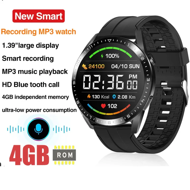 

Smart Watch Men 4GB Memory Local MP3 Music Player Intelligent Recording Bluetooth Call Smartwatch Women Sports Health Monitor