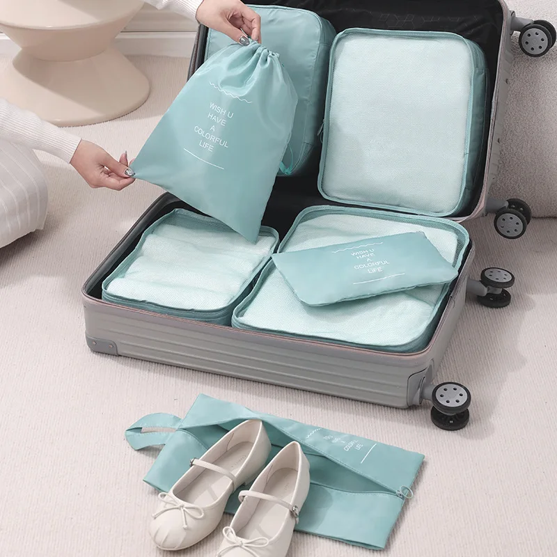 7 Set Packing Cubes for Suitcases Travel Luggage Packing Organizers with Laundry Bag Travel Essentials Make Up Bags for Shoes