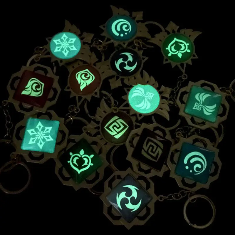 Светящаяся подвеска для ключей gencarol Shin imapct из стекла Луна Монд рис мондштат на зиму металлическая светящаяся версия