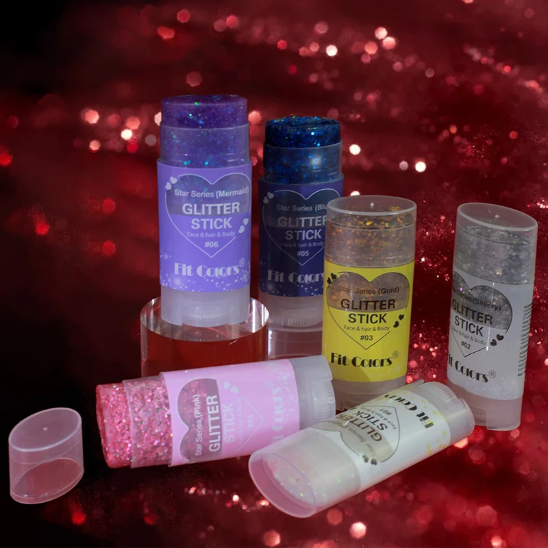 7Color Body Paint Glitter Stick Face Lip Stick Gold Glitter Eyeshadow Stage Sparkling Sequins Cream Glitter Gel Highgloss Makeup