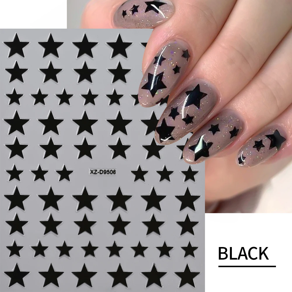 2/8 Stück 3D Metall Silber Gold Sterne Nagelkunst-Aufkleber Glänzende Hohle Sterne Nageldekoration Pentagramm Selbstklebende Acryl-Nageldeko 7 – Detail 15