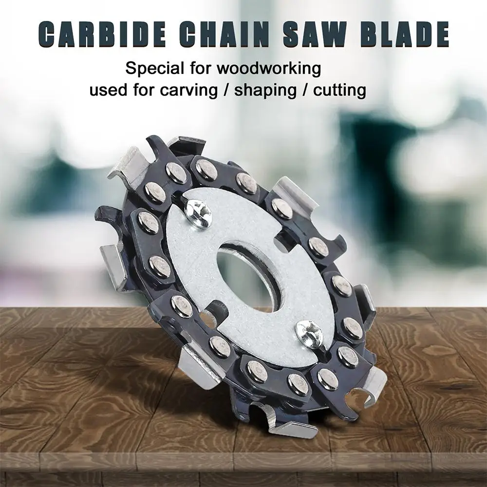 Round Angle Grinder Disc 8 Teeth Fine Cut Chain Wood Carving Disc Woodworking Chain Grinder Chain Saws Disc Chain Plate Tools