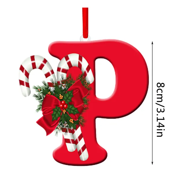 Christmas Tree Decoration Letter Pendant 26 Letters Home Holiday Acrylic Diy Pendant Xmas 2024 New Year Decor Ornament Navidad 6