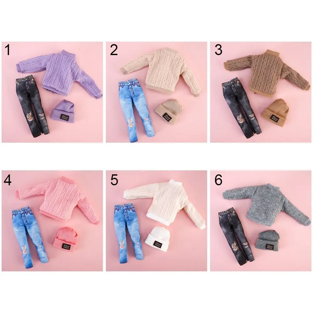 1 Set Fashion  Gift   Accessories Dolls Pants Girl Clothes Winter Wear Sweaters Casual Wear Hats