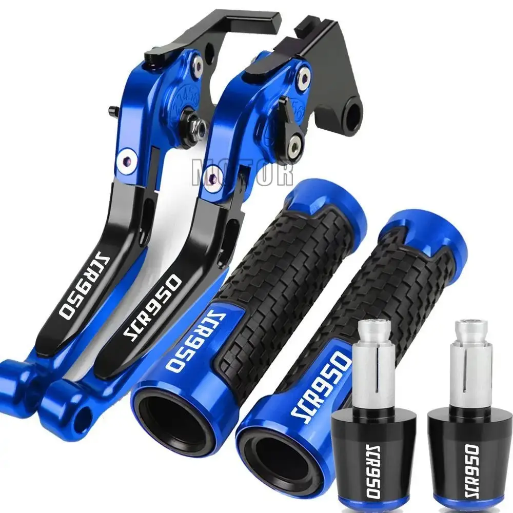 

Motorcycle CNC Adjustable Folding Brake Clutch Levers Handlebar Knobs Handle Hand Grips Ends For YAMAHA SCR950 SCR 950 2017-2018
