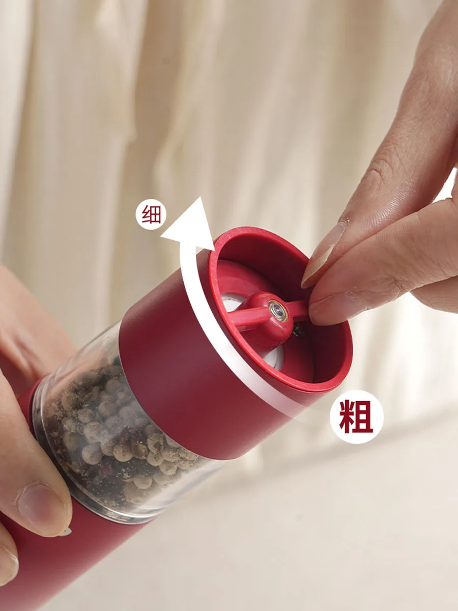 Electric Grinder Salt And Pepper Grinder Pepper Grinder Electric Pepper And Salt Grinder Black Pepper Grinder Rechargeable Seasoning Mill Portable Kitchen Gadget With Adjustable