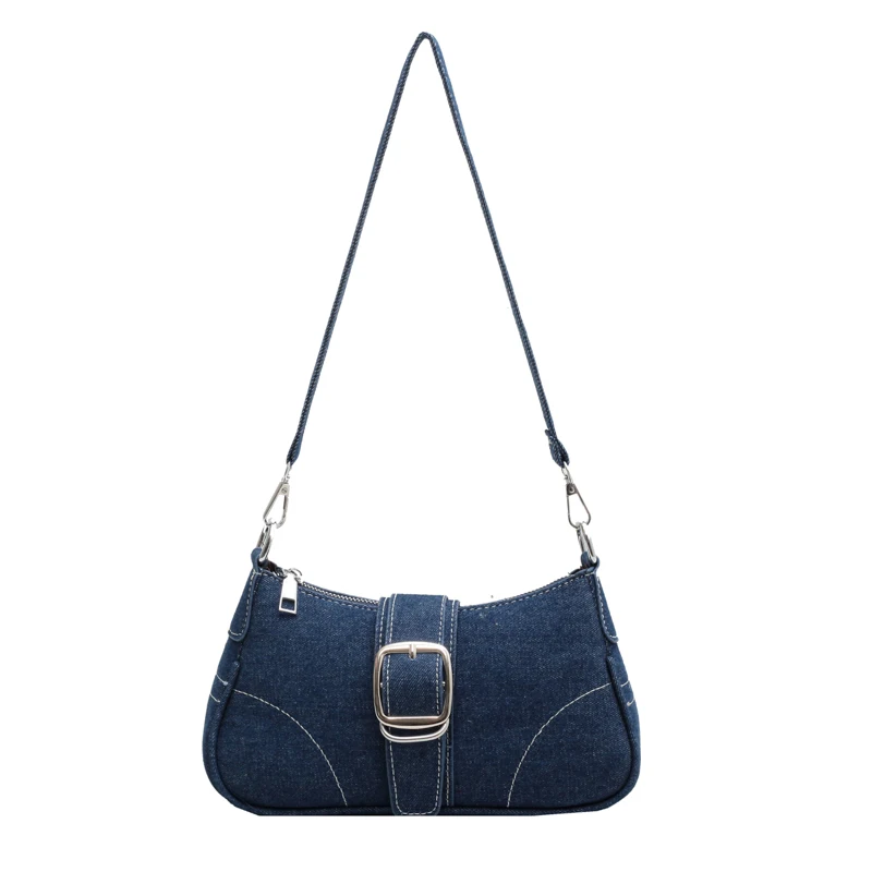 Buy Wholesale China Denim Blue Purse Leather Shoulder Strap Fashion Bags  With Lock Chains Internal Cotton Bag No Zipper & For Lv Shoulder Bags at  USD 27.78