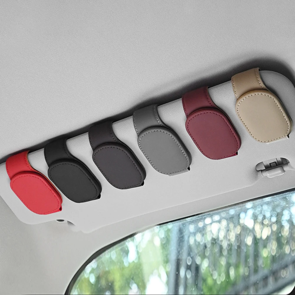 

2023 Car Sun Visor Glasses Box Sunglasses Holder Clip Hanger Eyeglasses Mount Portable Storage Document Ticket Clip Car Interior