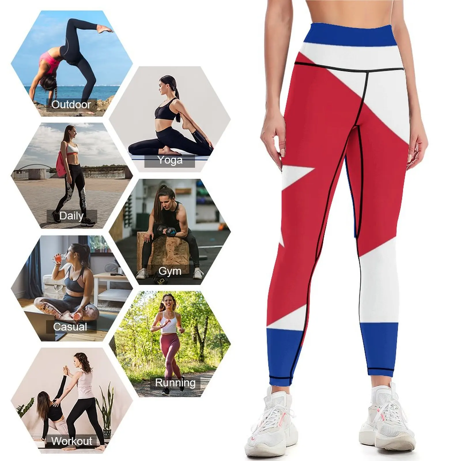 Cuban flag of Cuba Leggings push up fitness sporty woman push up harem pants Womens Leggings