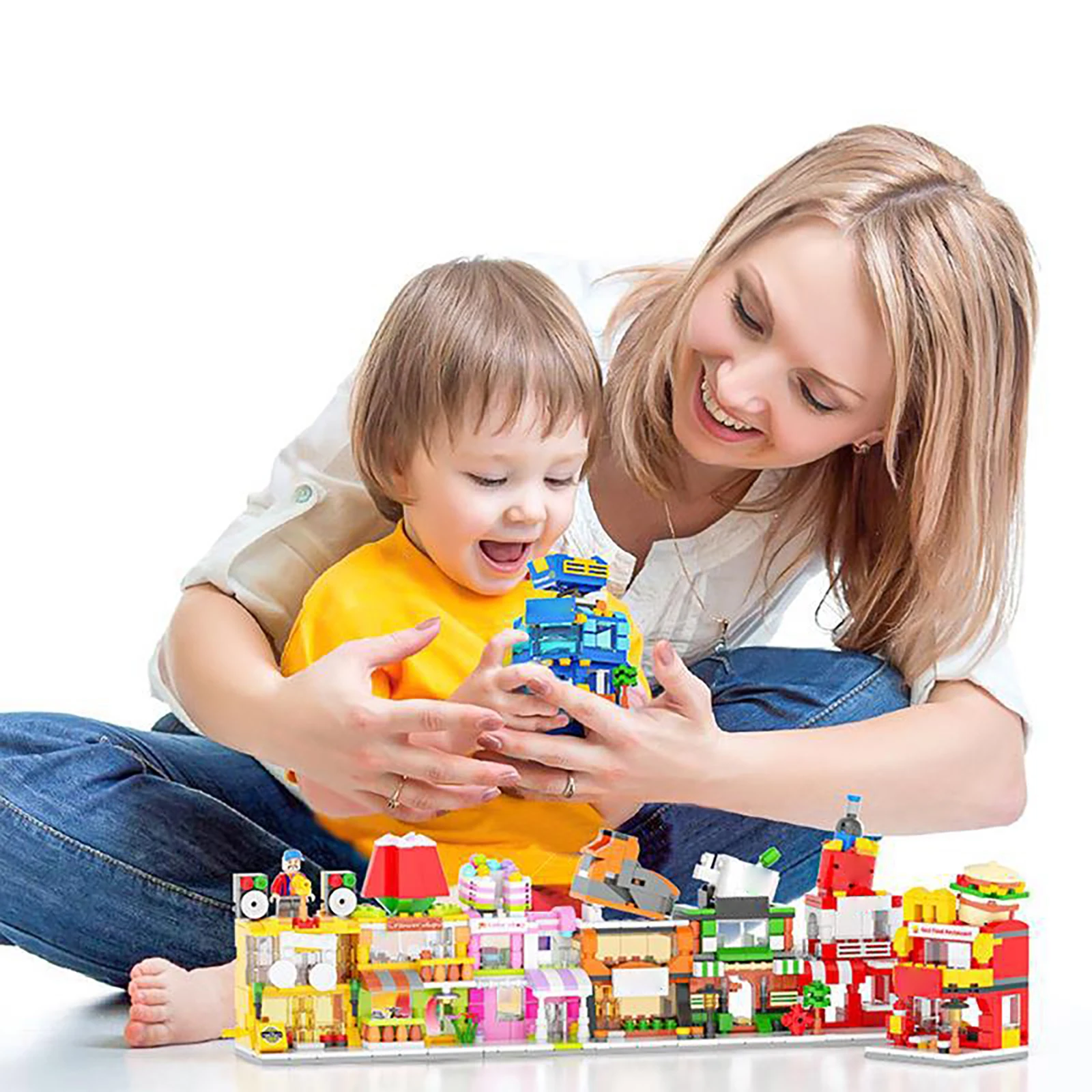 

City Street View Series Mini Building Blocks Shop Convenience Store Model Building Blocks Assembly Toys Christmas Gift