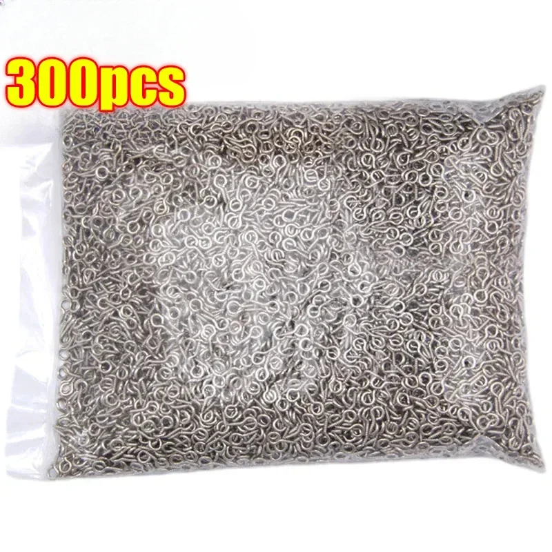 300PCS Yeux de Fil pour Pêche à la Carpe Plomb Alliage d