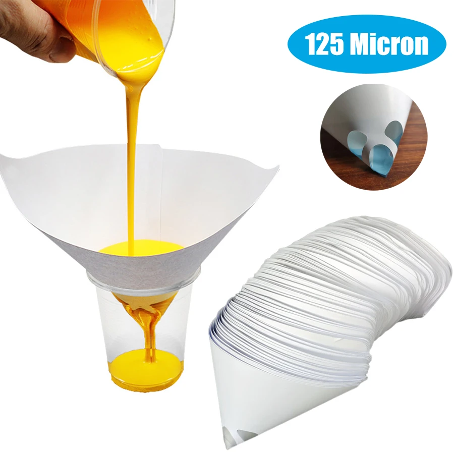 100 Filtros De Pintura De Papel Con Malla De Nailon (16 Cm) – Coladores Cónicos Desechables Para Taller