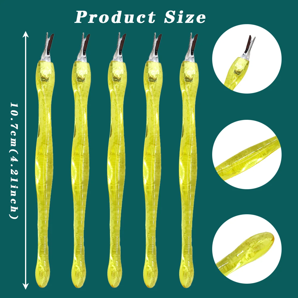 60Pcs/Bag Nail Art Cuticle Pusher Dead Skin V-Shaped Fork Nail Scraper Pusher Cuticle Remover Dual Ended Cleaner Trimmer