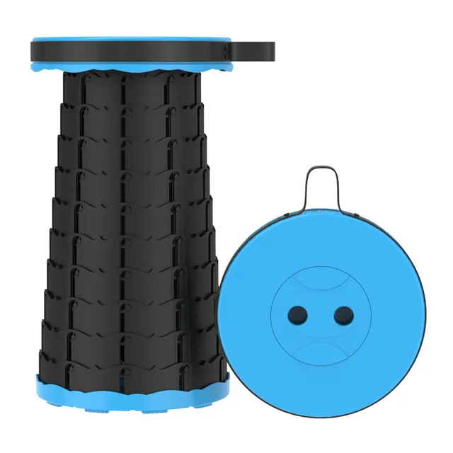 Telescopic Stool Retractable Stool Folding Chiar Fishing Chair Portable Camping Hiking Stool Outdoor Furniture Mini Chair SH-Ocean Blue