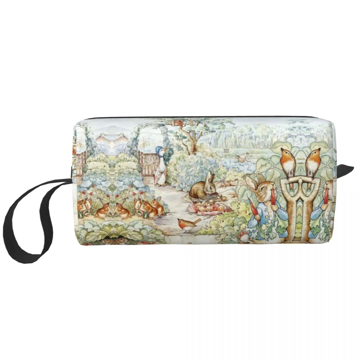 

Cute Cartoon Bunny Rabbit Large Makeup Bag Beauty Pouch Travel Cosmetic Bags Nursery Children Fairy Tale Animal Portable Toiletr