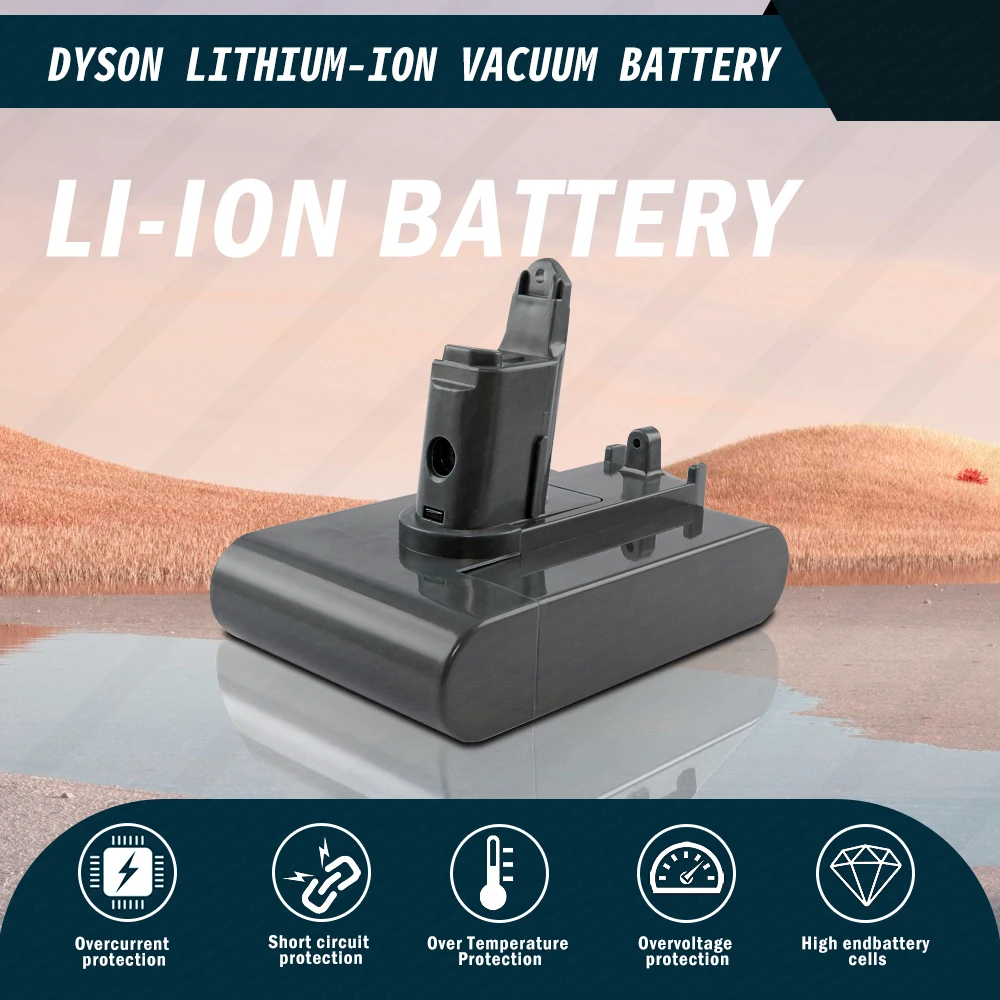Batteria Sottovuoto Agli Ioni Di Litio 22.2V 4000Mah Per Dyson Dc35 Dc45 Dc31 Dc34 Dc44 Dc31 Animal Dc35 Animal 917083-01 L50