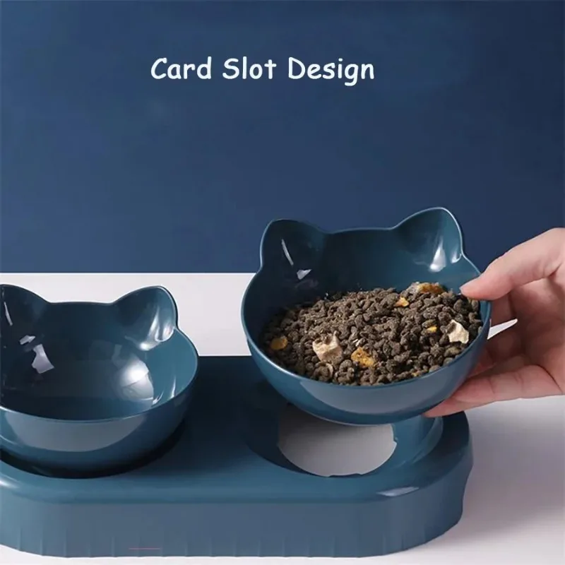 Cat Food Bowl Double Neck Protection Automatic Drinking Anti Overturning Pet Supplies