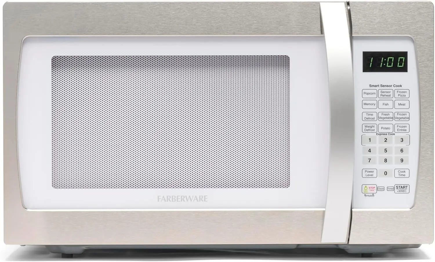 Farberware Countertop Microwave 1100 Watts, 1.3 cu ft-Smart Sensor Microwave Oven With LED Lighting and Child Lock-Perfect for