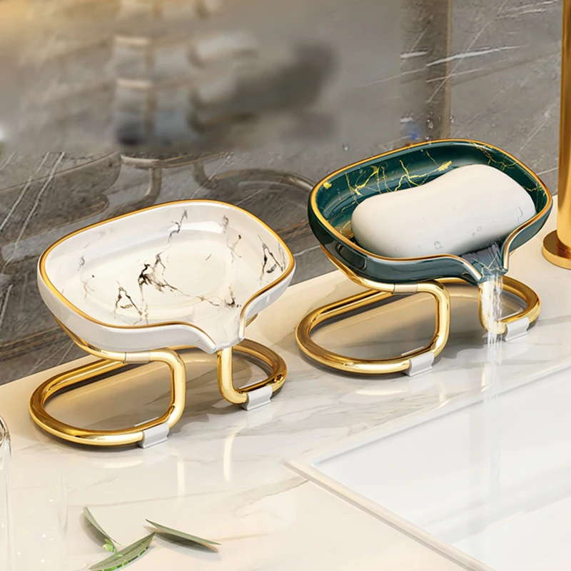 

Светильник Кая Роскошная керамическая Коробка для мыла в форме листа, держатель для мыла в ванную комнату, поднос для хранения посуды, принадлежности для ванной и душа