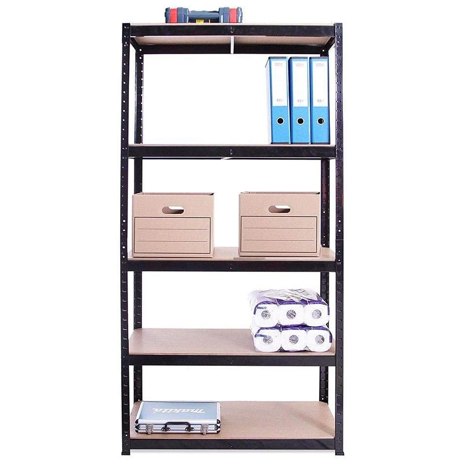 180cm/70.8" Garage Shelving Heavy Duty Garage Storage Shelves Load 1929Lbs, Wide Heavy Duty Shelving, Adjustable 5-Tier Metal 2