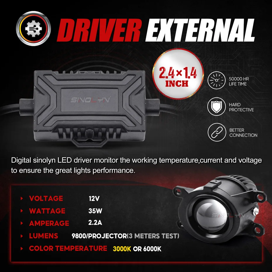 Universal Nissan Dual Color LED Projector Fog Lights | AlphaRex