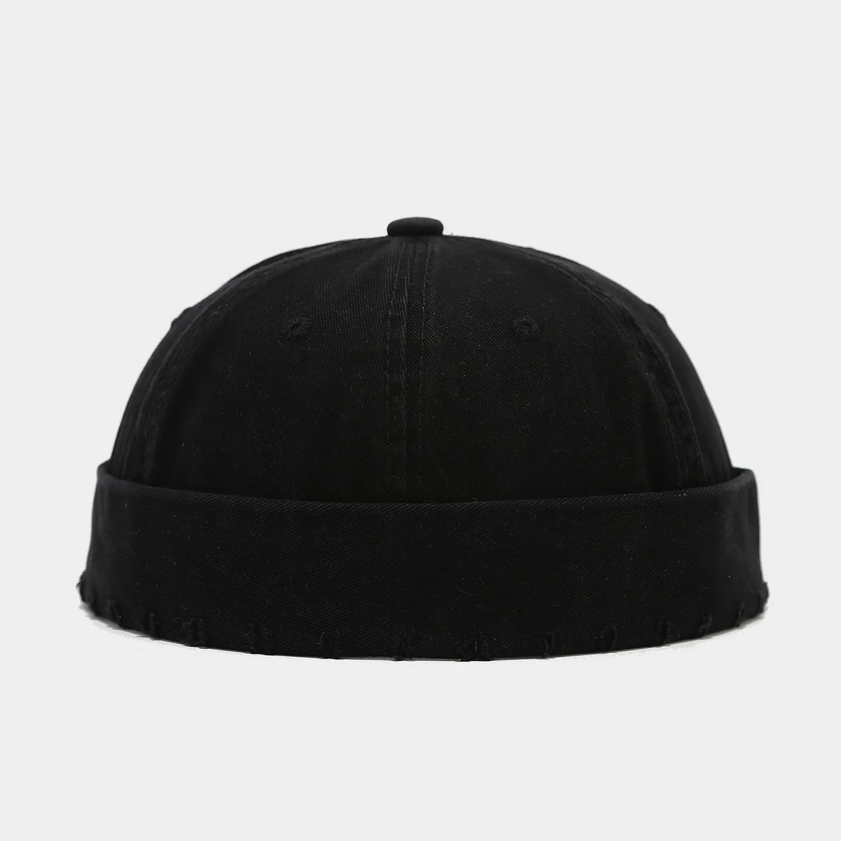 Solide japanische koreanische Stil Retro Mützen Herren Damen gewaschene Baumwolle randlose Vermieter Docker Cap Street Fashion Unisex – Detail 4