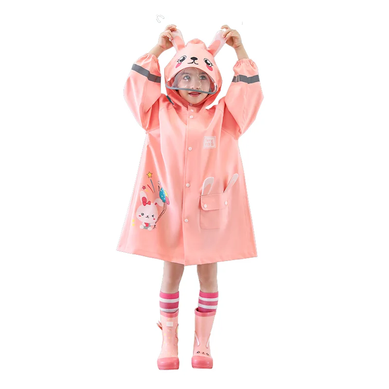 

Rain Boots Kids Suit Man Polyester Set Cartoon Children Reflective Raincoat Animal Scooter Harajuku Capa Lluvia Rain Tools DM50R