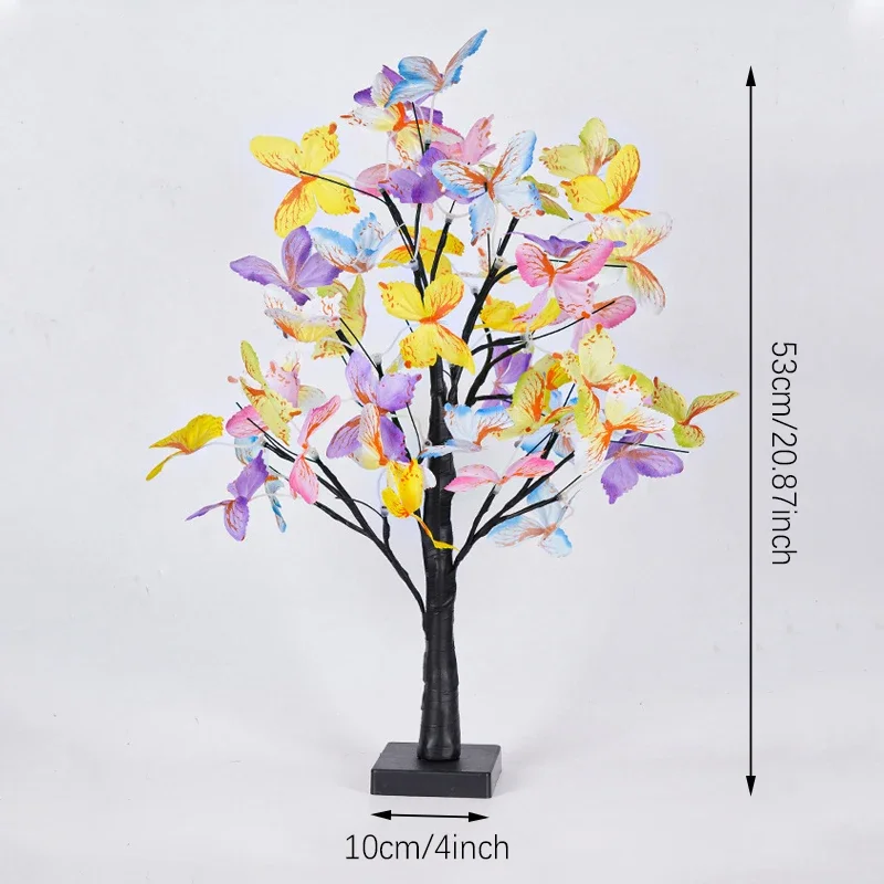LED Night Light RechargeableTabletop Bonsai Tree Lights Butterfly Tree Lamp DIY Gift Party Holiday Camping Summer Home Decor