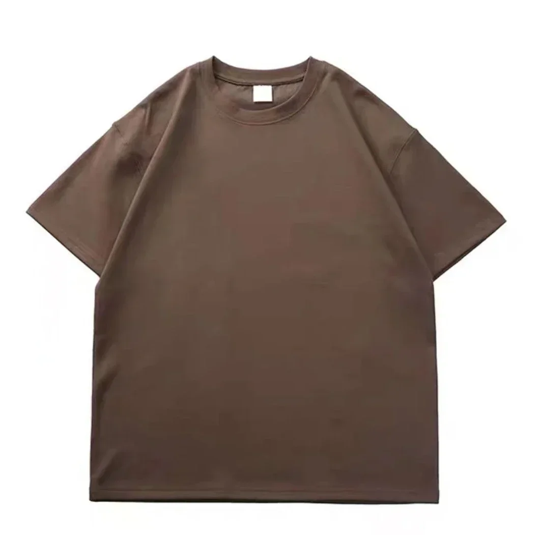 Black & White Heavy-duty 500g Pure Cotton Thickened Round Neck T-shirt