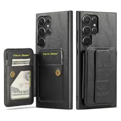 RFID Blocking Card Holder Wallet Case with Universal Cover Design - Galaxy A14 (Black)