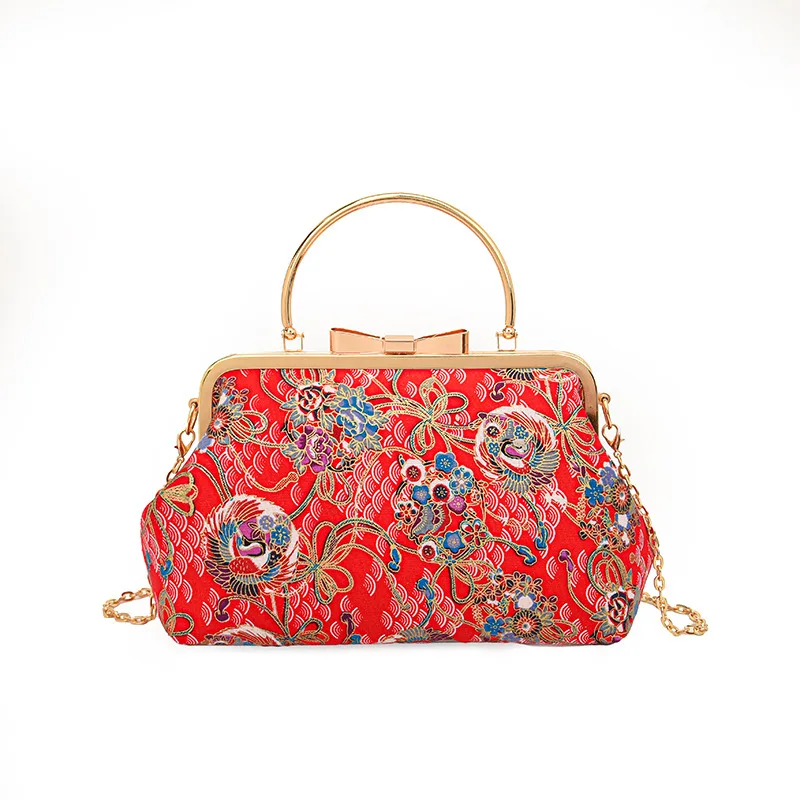 Vintage Handmade Embroidery Evening Bags For Women Fashion Chinese Style Dinner Party Cluthes Handbags Chain Shoulder Bags femme