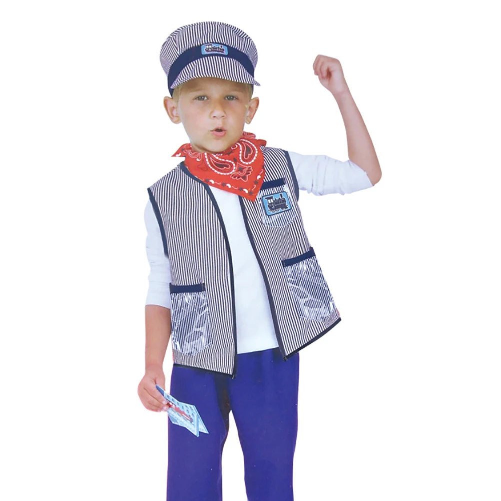 Princess Pretend Toys Kids Train Engineer Conductor Costume For Prom Performance