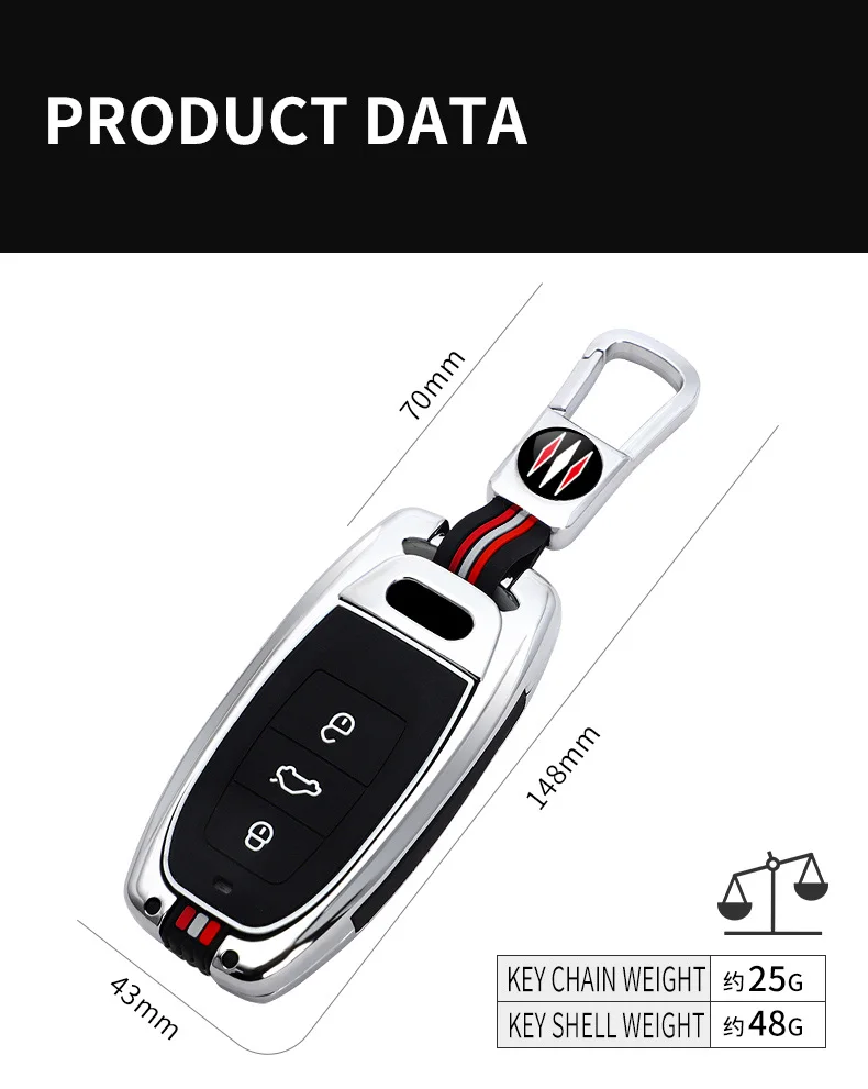 Premium Car Key Fob Cover with Keychain - Sleek and Durable Design