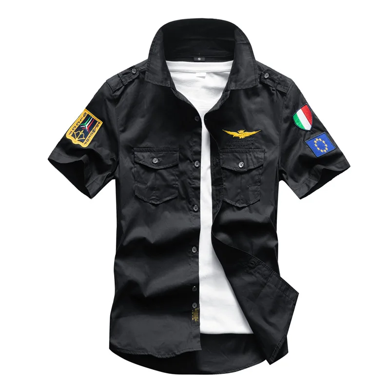 Men's Tactical Short-sleeved Shirt Summer New Outdoor Multi-pocket Quick-drying Military Cargo Shirt Hiking Fishing Work T-shirt