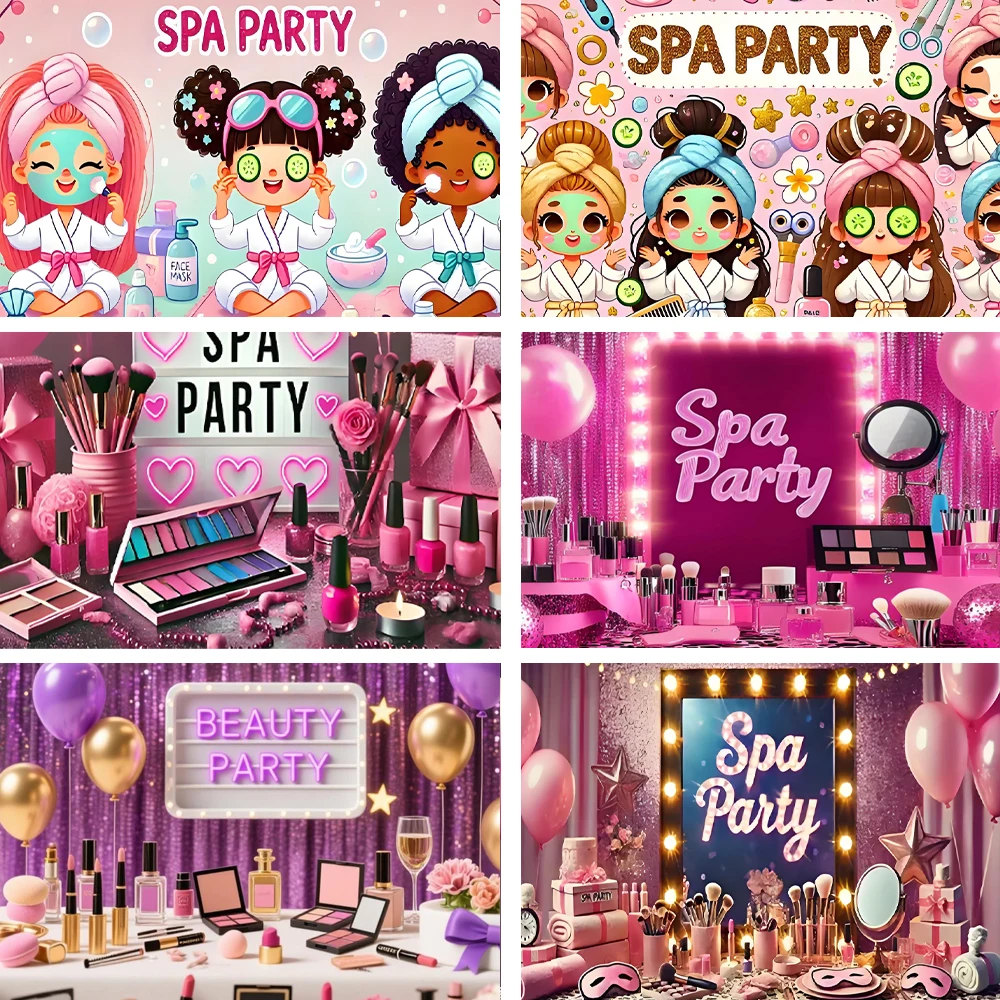 Rosa Schönheit Make-Up Spa Geburtstag Party Banner Hintergrund Dekoration Lieferungen Damen Sexy Erwachsene Mädchen Hintergrund Studio Geschenke Requisiten