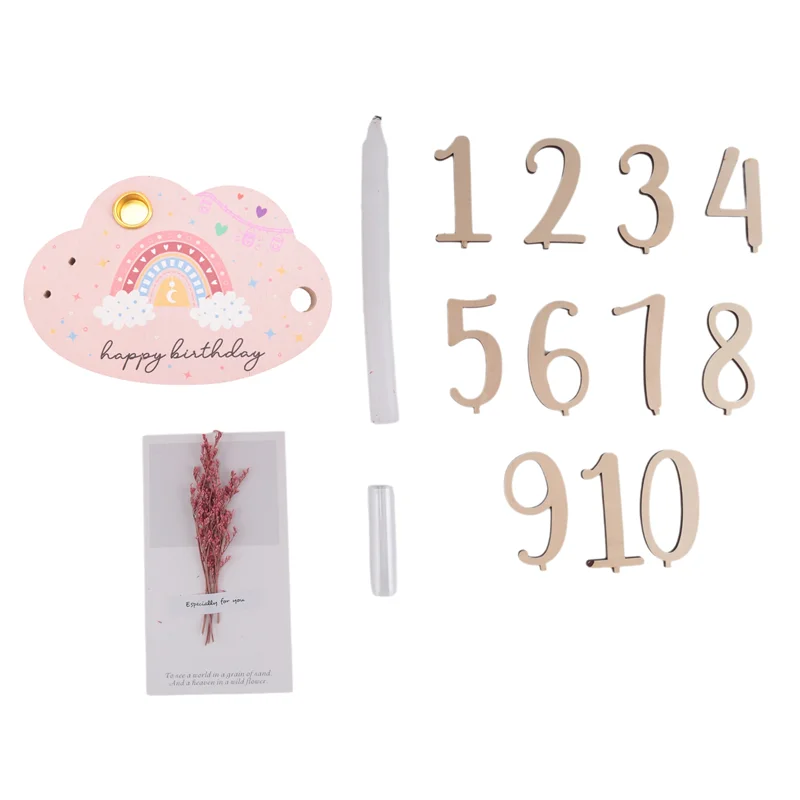  마일스톤 번호 기념 카드 키트   나무 새겨진 연령 사진 액세서리 출산 선물