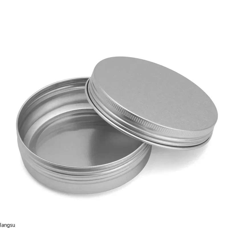 Household 1pc Steel Round Tin Cans100g Screw Top Lid Storage Beard Lip Balm Oil Craem Empty Can Candle Jars with Lid Wholesale