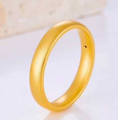 

24k pure gold rings 3d hard gold jewelry 999 real gold finger rings for couples satin surface 3.3mm