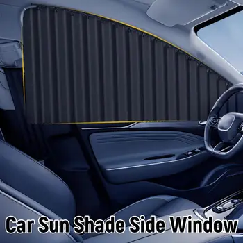 2/4 Pezzi Tende Parasole per Finestrini Laterali Auto, Protezione UV in Tessuto Puro, Copertura Parasole Pieghevole per Privacy