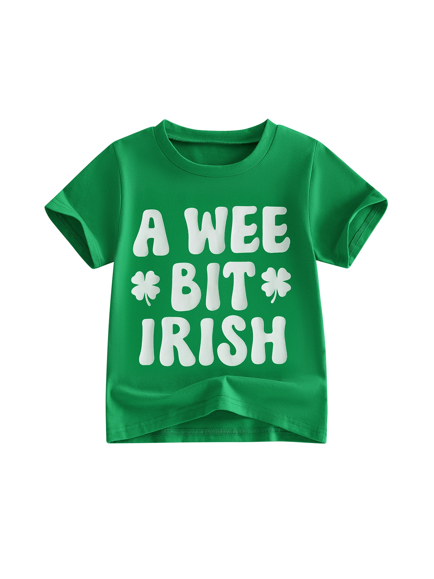 Irish Girl T-Shirts with Lucky Clover Print Short Sleeve Crew Neck Casual Summer Tops for Kids St Patrick s Day Outfit