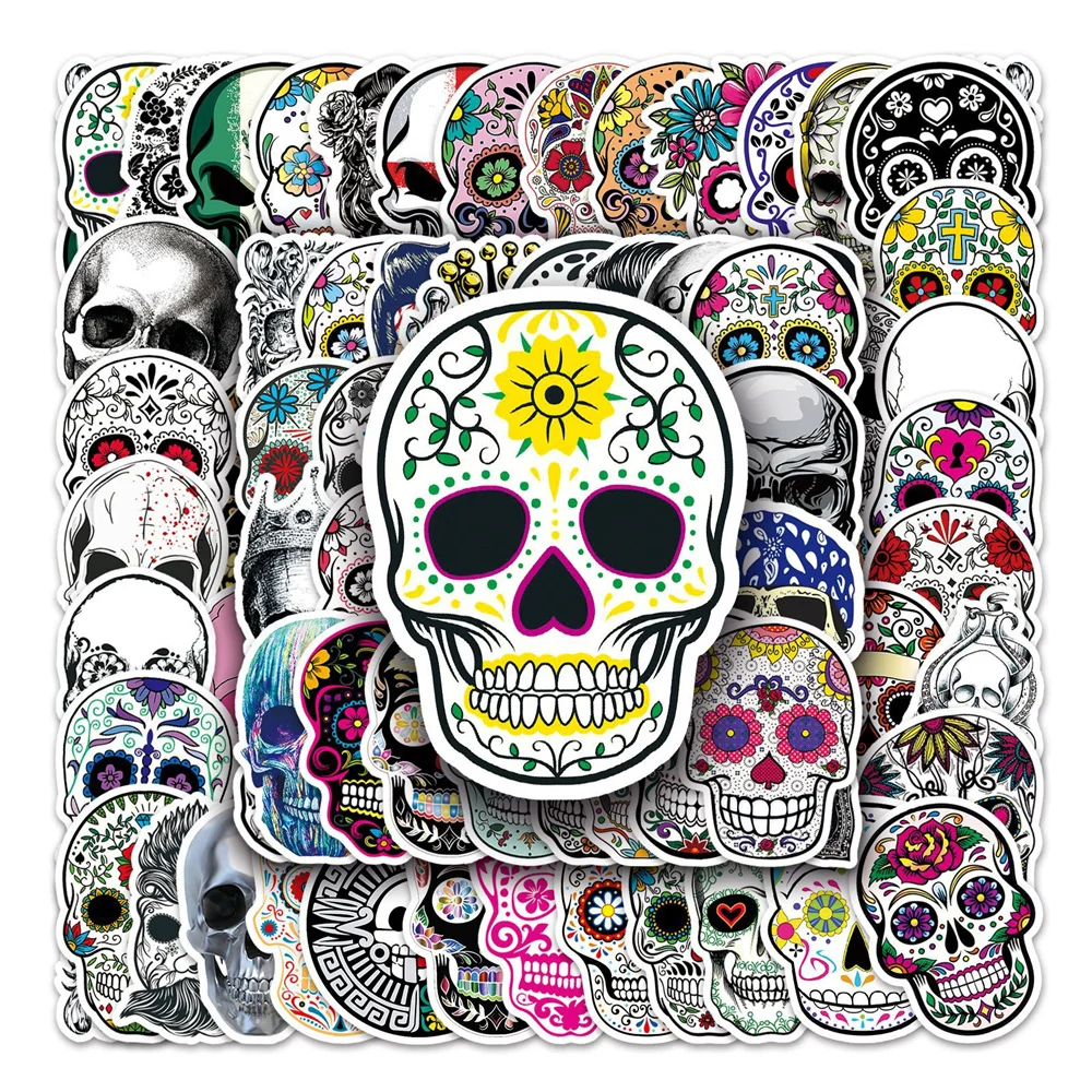 

10/30/50PCS New DIY Skull Sticker Cartoon Creative Anime iPad Computer Desk Car Guitar Graffiti Decoration Waterproof Wholesale
